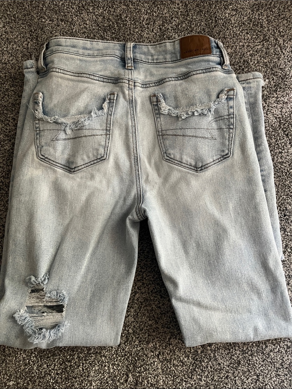 Super cool distressed American Eagle Light Blue jeans